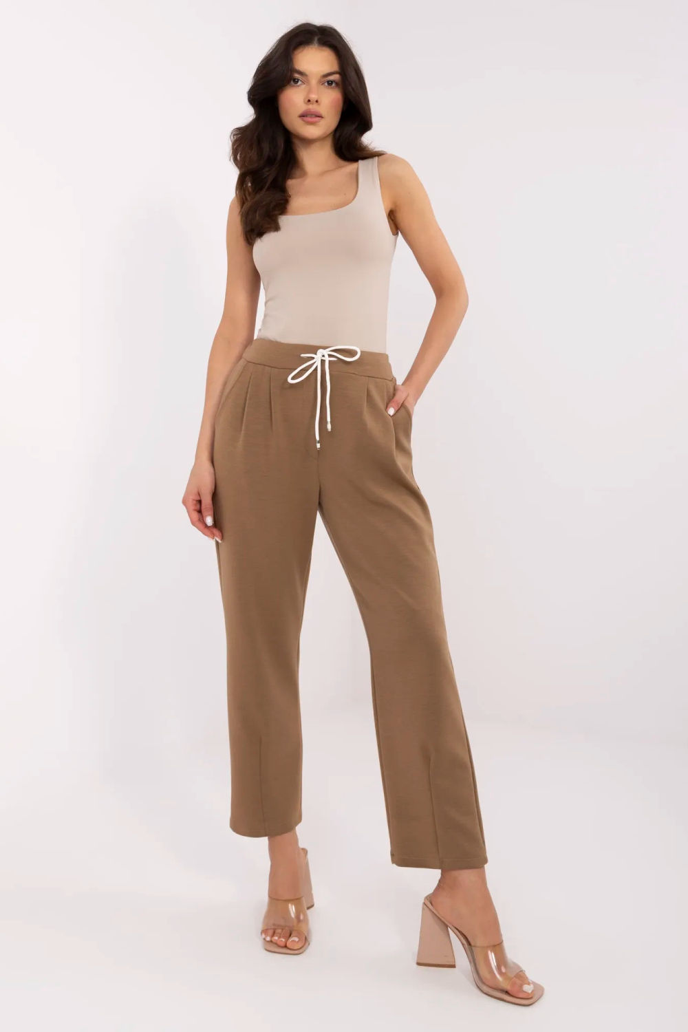 Spodnie Dresowe Model DHJ-SP-20523.66P Light Brown - Italy Moda
