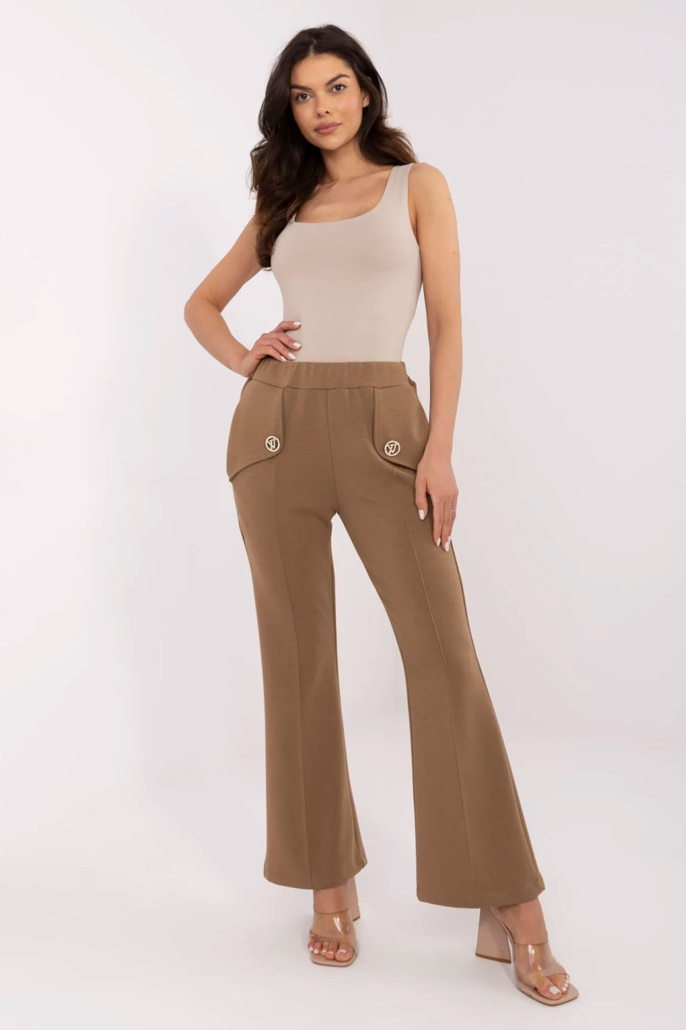 Spodnie Dresowe Model DHJ-SP-20518.12 Light Brown - Italy Moda