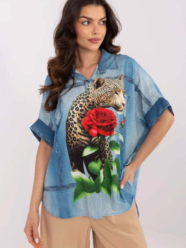 Koszula Damska Model DHJ-KS-19007-7.85 Blue - Italy Moda