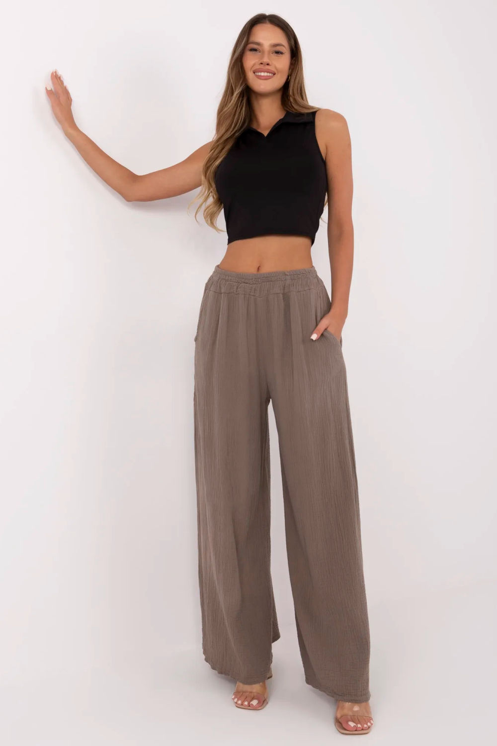 Spodnie Damskie Model MI-SP-2563.84 Brown - Italy Moda