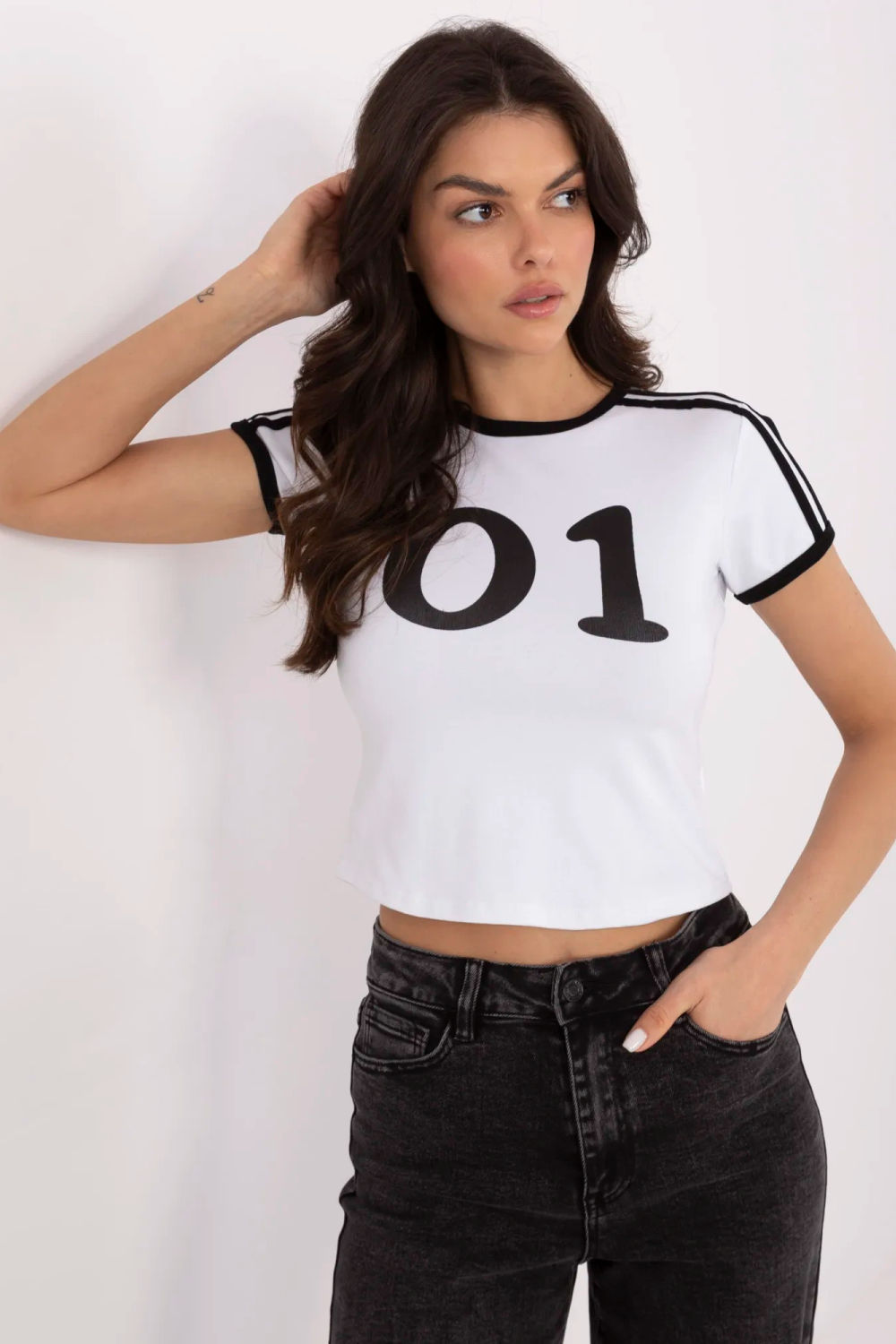 Tshirt Damski Model NM-TS-NG25218.83 White/Black - NM