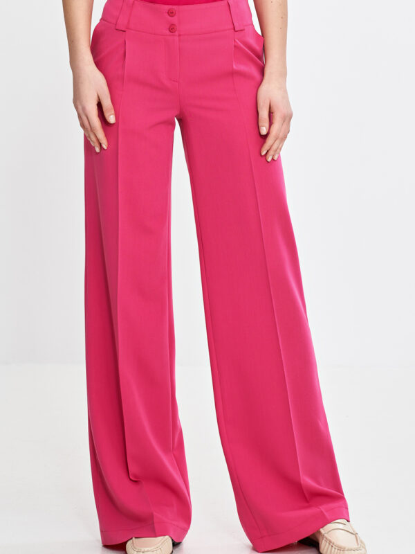 Spodnie wide leg z kantem SD112 Pink - Nife