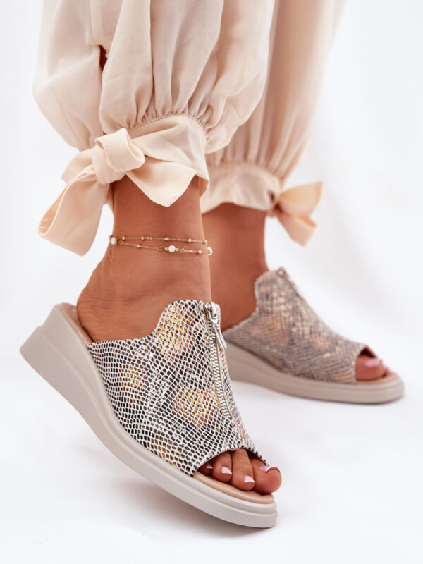 Sandał Klapki Model Irriva ASA266-2 Wąż Beige - Step in style