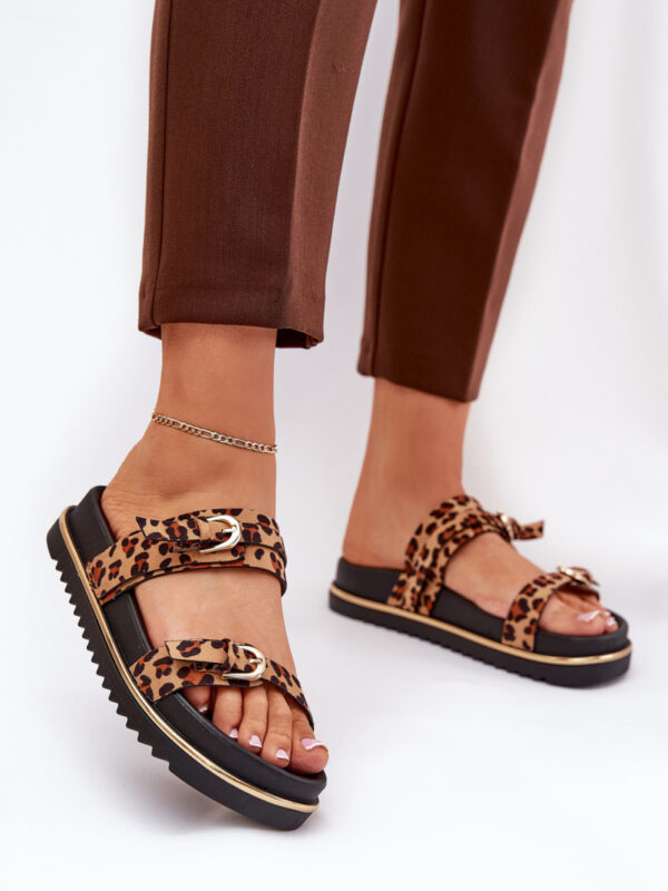Sandał Klapki Model Ziferte LD-27 Brown Panterka - Step in style