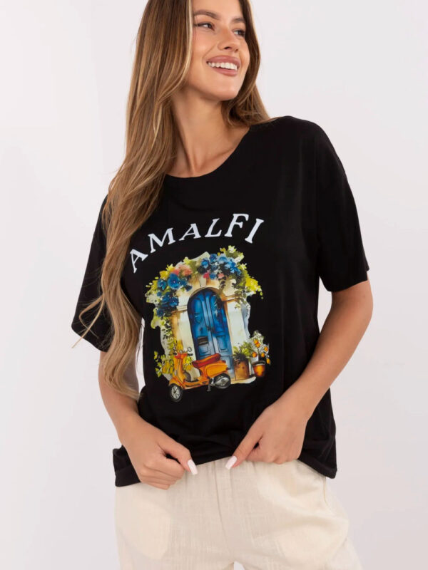 Tshirt Damski ModelMI-TS-M3221G.75 Black - Italy Moda