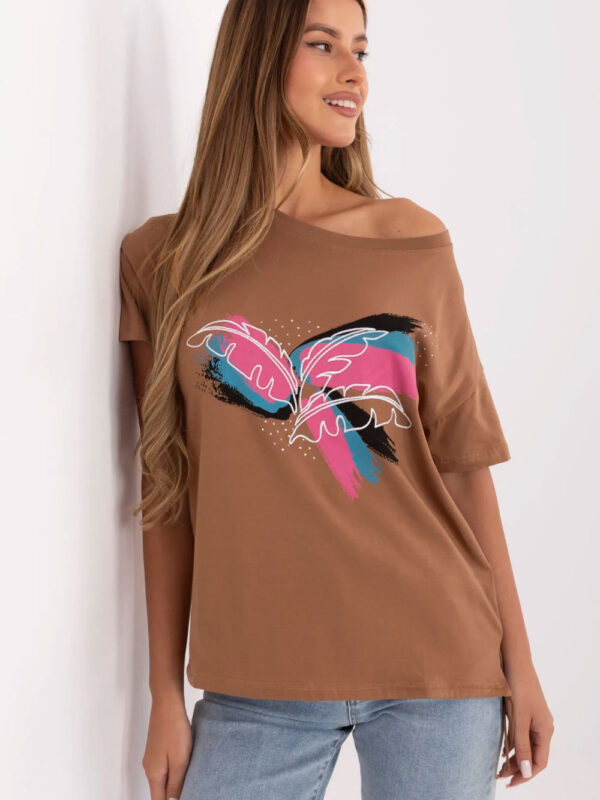 Tshirt Damski Model CLM-TS-1019.79 Light Brown - Factory Price