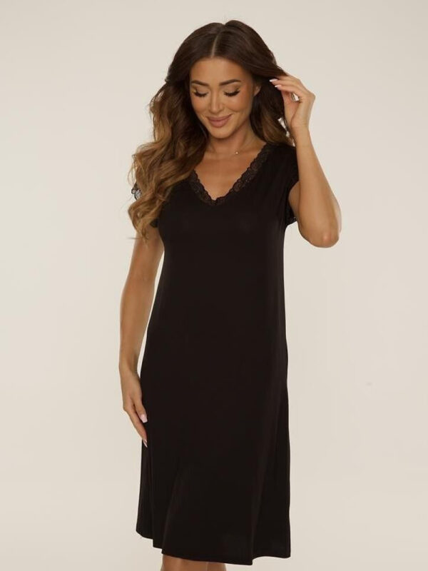 Koszulka nocna Koszula Nocna Model Hazel 816 Black - De Lafense