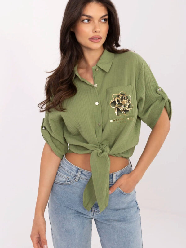 Koszula Damska Model DHJ-KS-8595-1.66 Khaki - Italy Moda