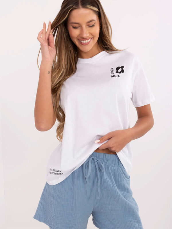 Tshirt Damski Model D12022AC02705A White/Blue - Fresh Made