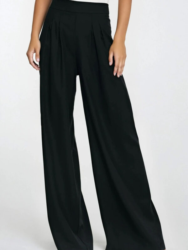 Spodnie palazzo z rayonu SD114 Black - Nife