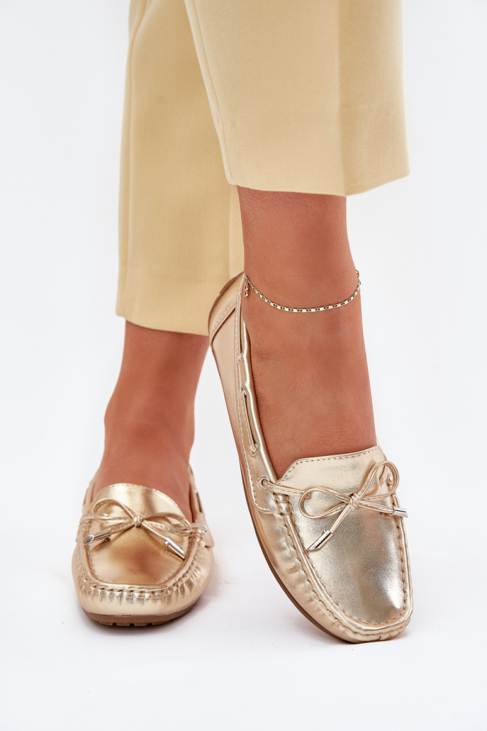 Mokasyny Model Si Passione FT246 Gold - Step in style