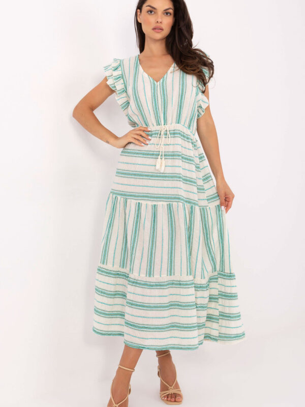 Sukienka Model TW-SK-BI-28760.97 White/Green - Och Bella