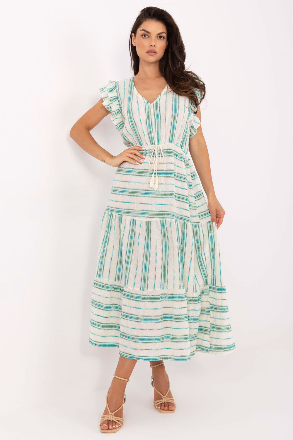 Sukienka Model TW-SK-BI-28760.97 White/Green - Och Bella