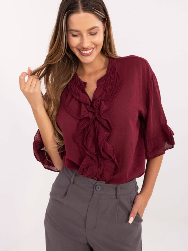 Koszula Damska Model MI-KS-92224.95 Bordo - Italy Moda