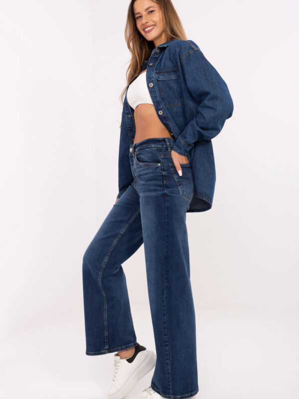 Spodnie Jeansy Damskie Model D85083BI62544D295 Dark Blue - Sublevel