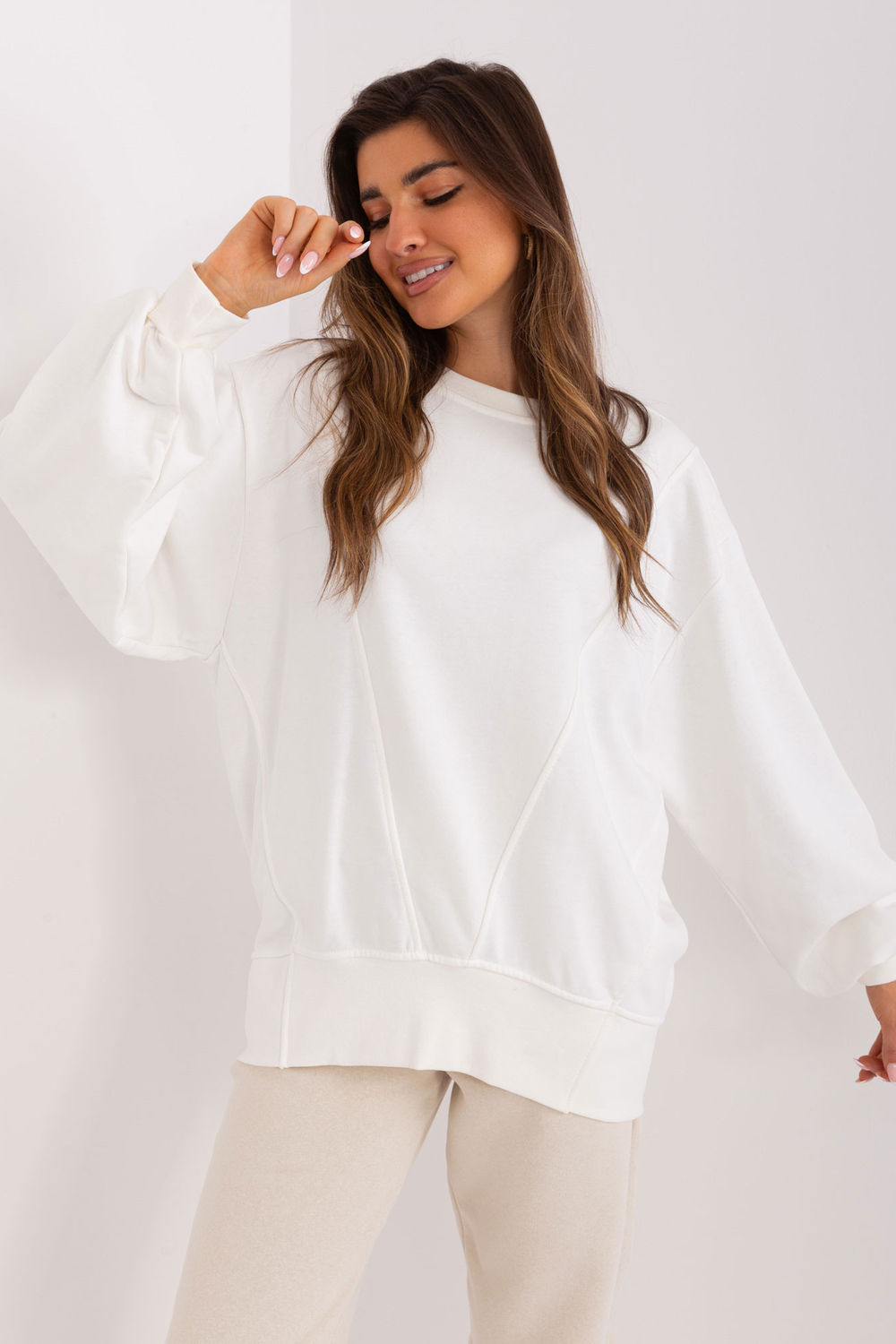 Bluza Damska Model EM-BL-716.14 Ecru - Ex Moda