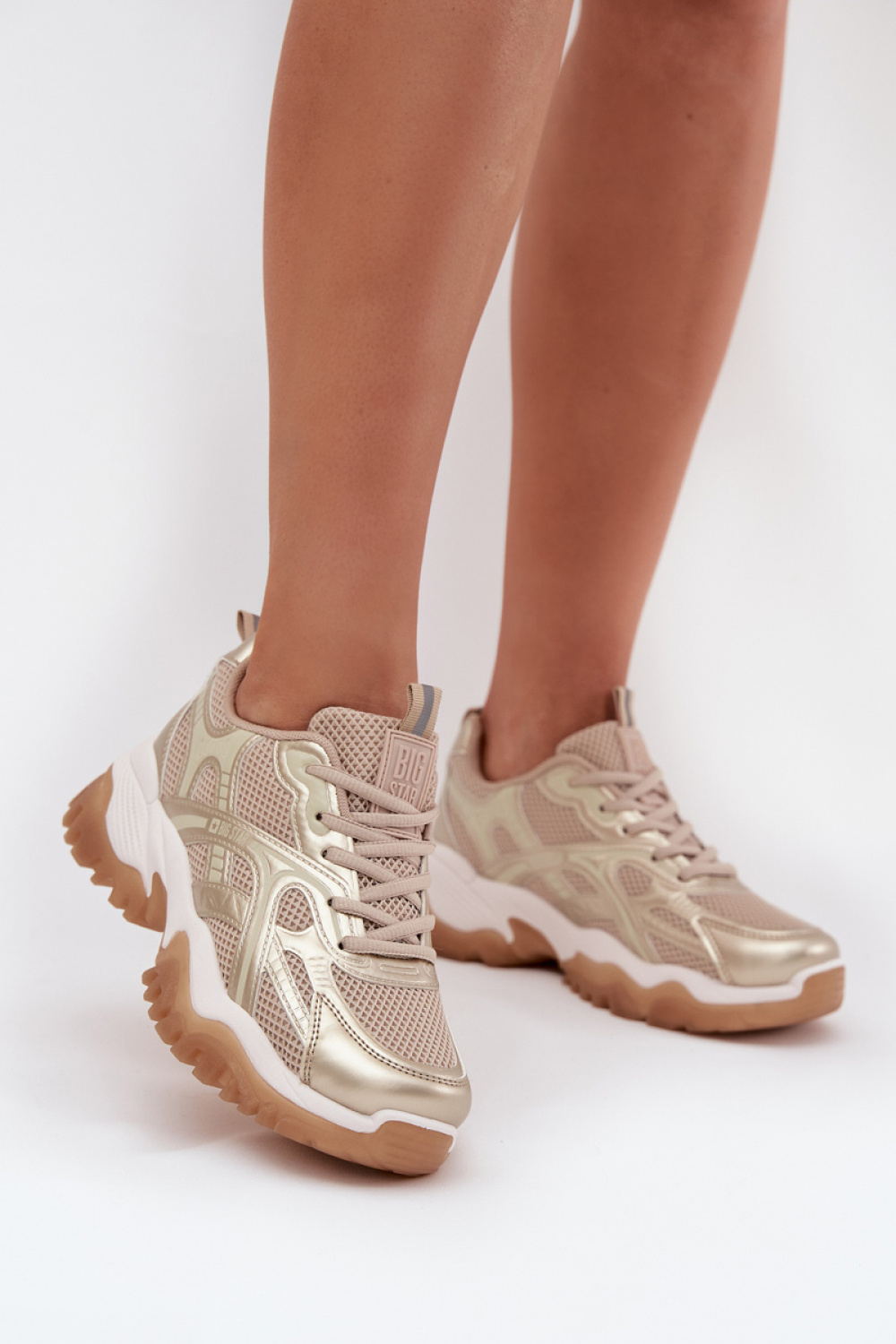 Buty Sportowe Model Big Star SS274014 HI-POLY SYSTEM Beige/Gold - Step in style