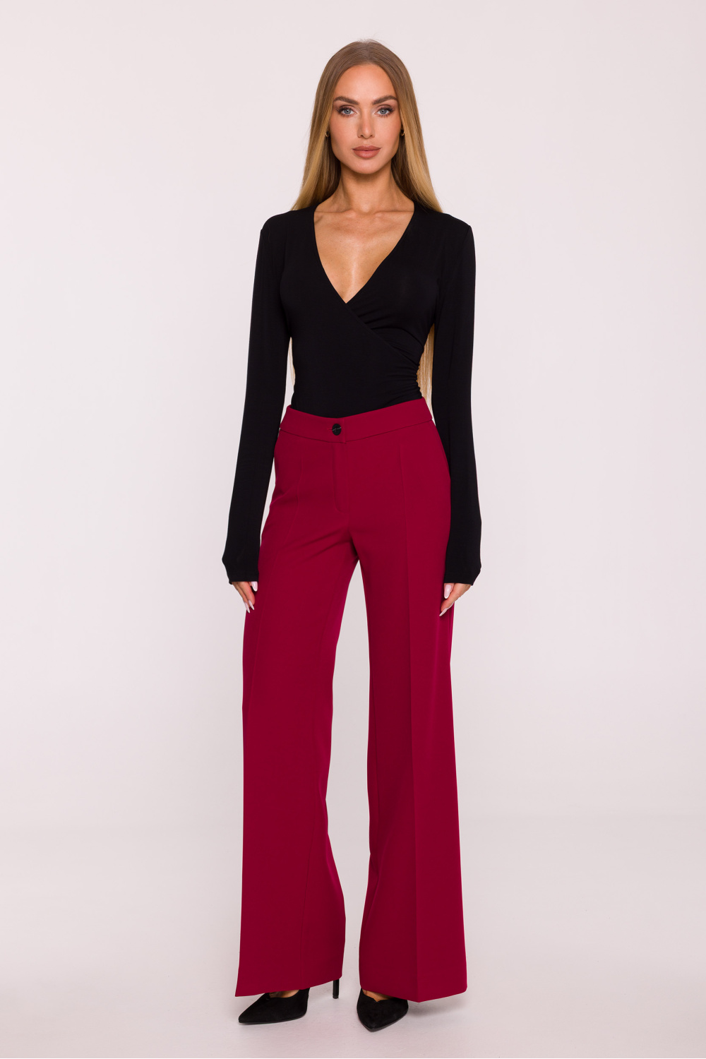 Spodnie Damskie Model MOE875 Bordo - Moe
