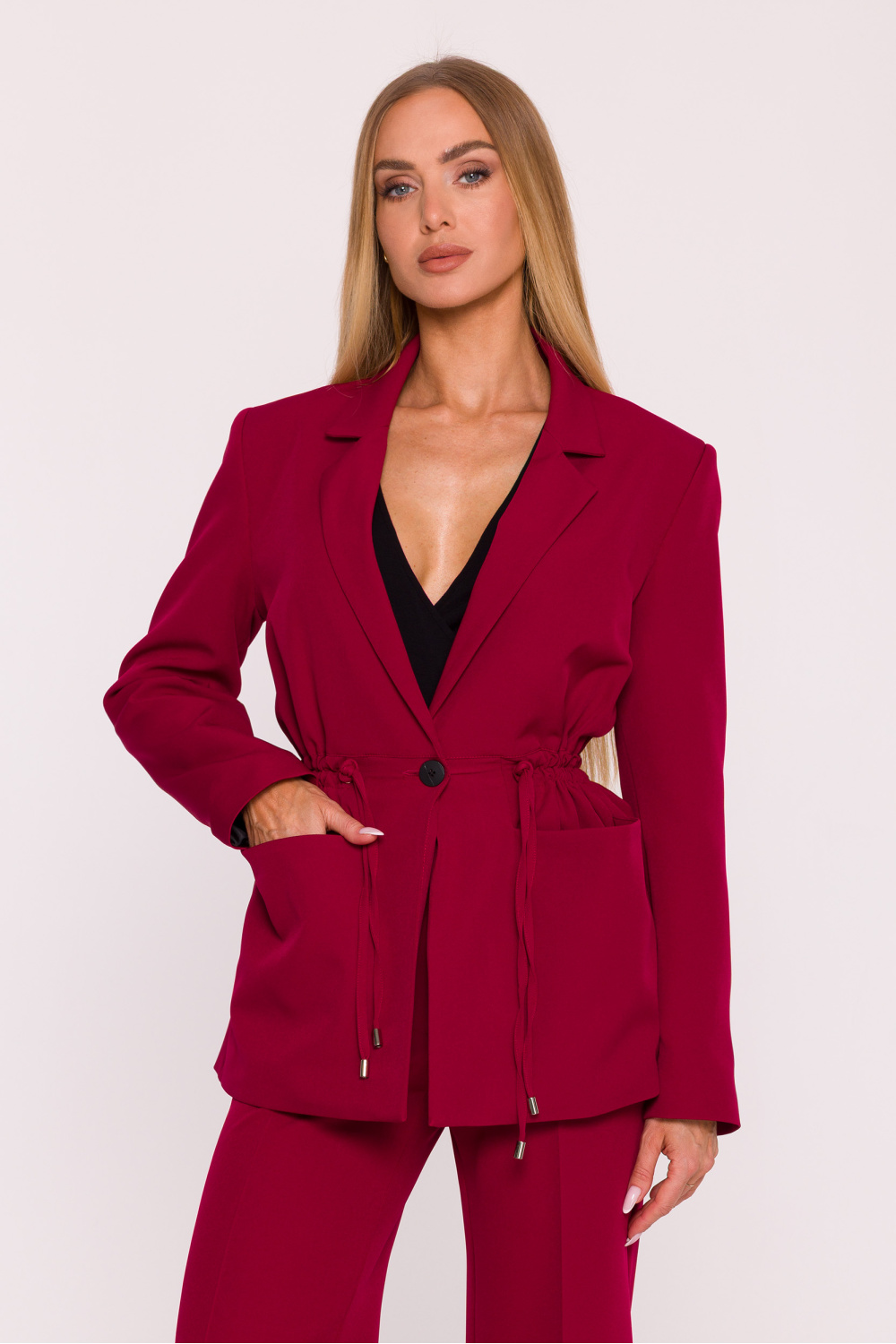 Marynarka Damska Model MOE873 Bordo - Moe