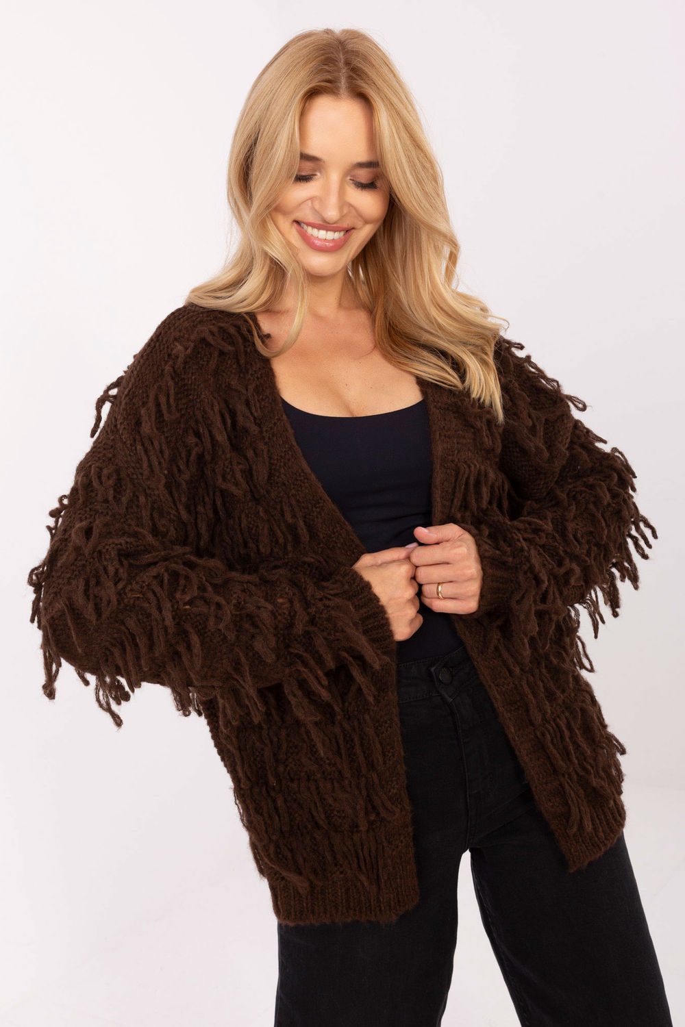 Sweter Kardigan Model MI-SW-1308.21 Brown - Rue Paris
