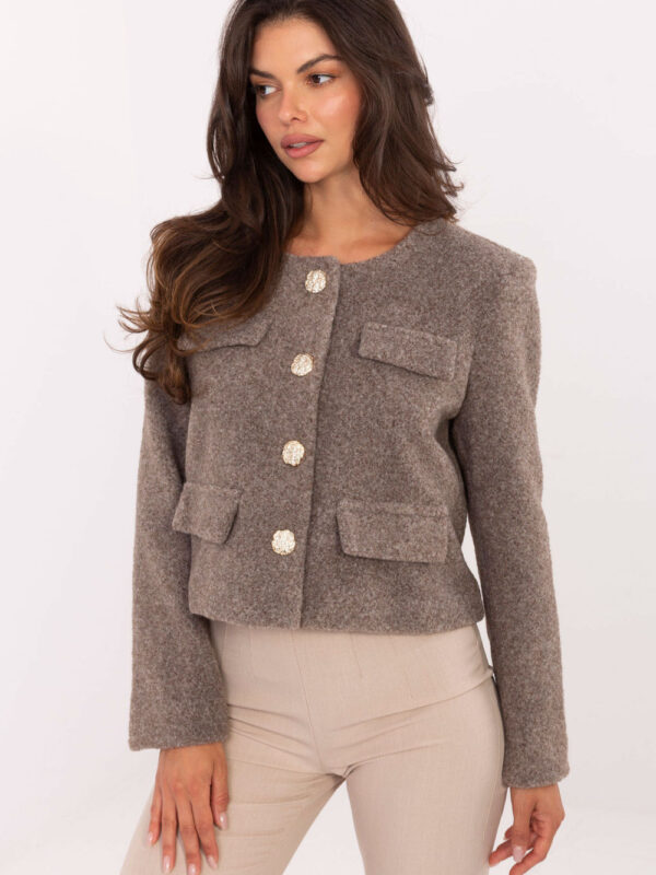 Żakiet IT-KR-FL9586.64 Dark Beige - Rue Paris