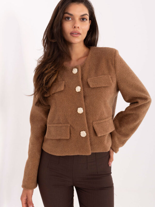 Żakiet Model IT-KR-FL9586.64 Camel - Rue Paris