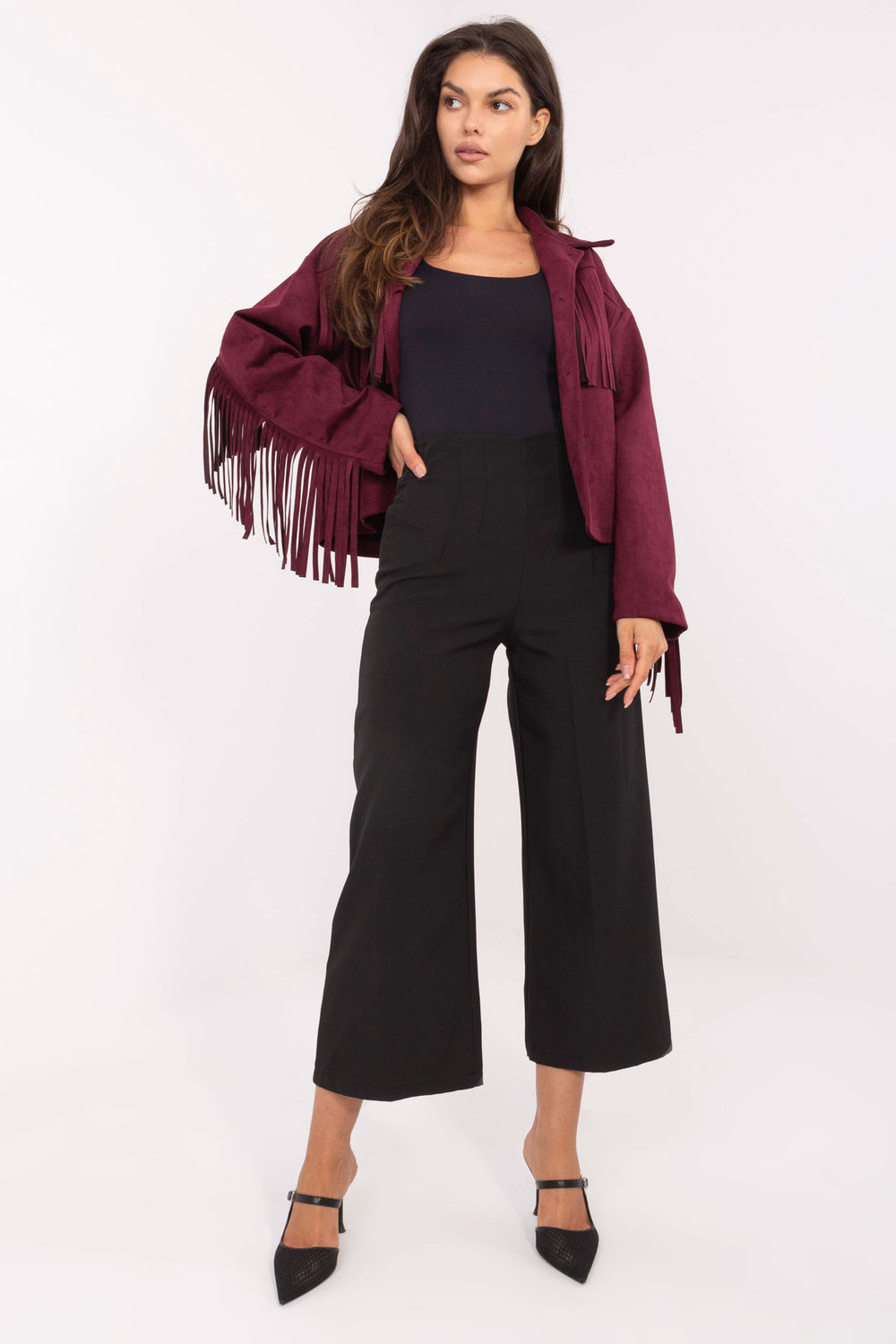 Spodnie Damskie Model IT-SP-FL9068.96 Black - Rue Paris