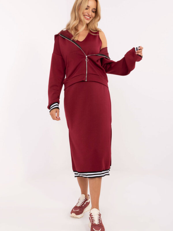 Sukienka Komplet Model IT-KMPL-9719.64 Bordo - Rue Paris