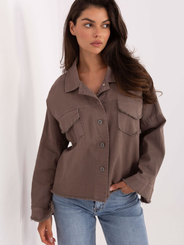 Koszula Damska Model IT-KS-FL5779.87 Dark Beige - Rue Paris