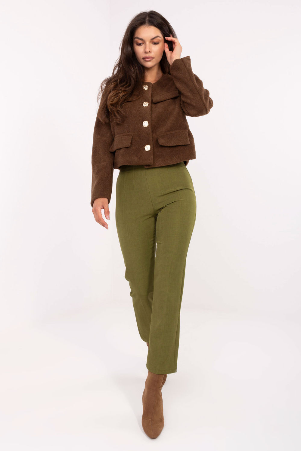 Spodnie Damskie Model IT-SP-FL9069.00 Oliwka - Rue Paris