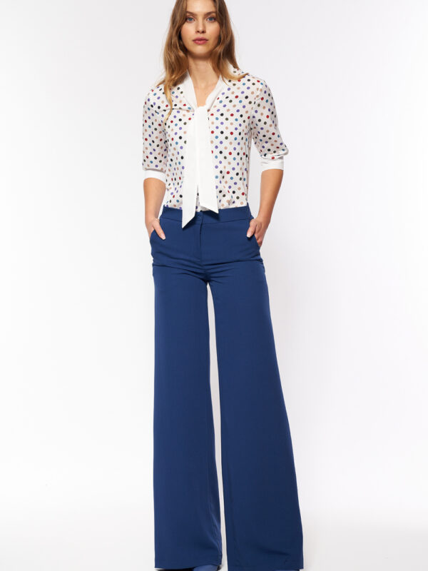 Spodnie Kobaltowe spodnie palazzo SD95 Cobalt - Nife