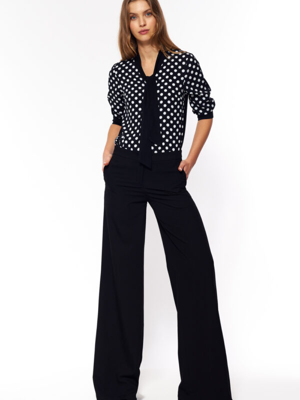 Spodnie Czarne spodnie palazzo SD95 Black - Nife