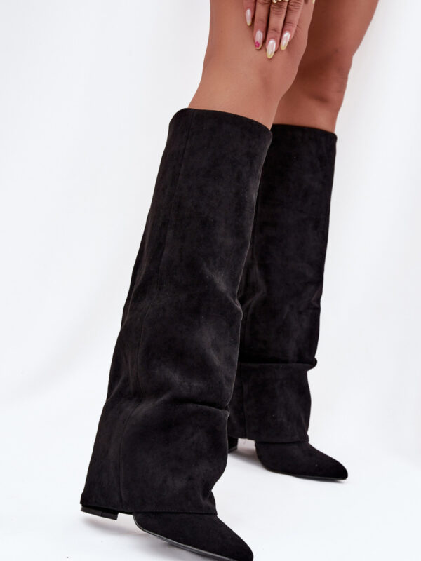 Kozaki Model Elivira CLS-532 Black Zamsz - Step in style