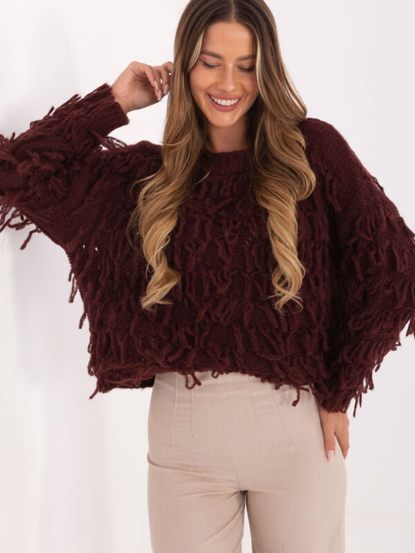 Sweter Damski Model MI-SW-2008.86 Bordo - Rue Paris
