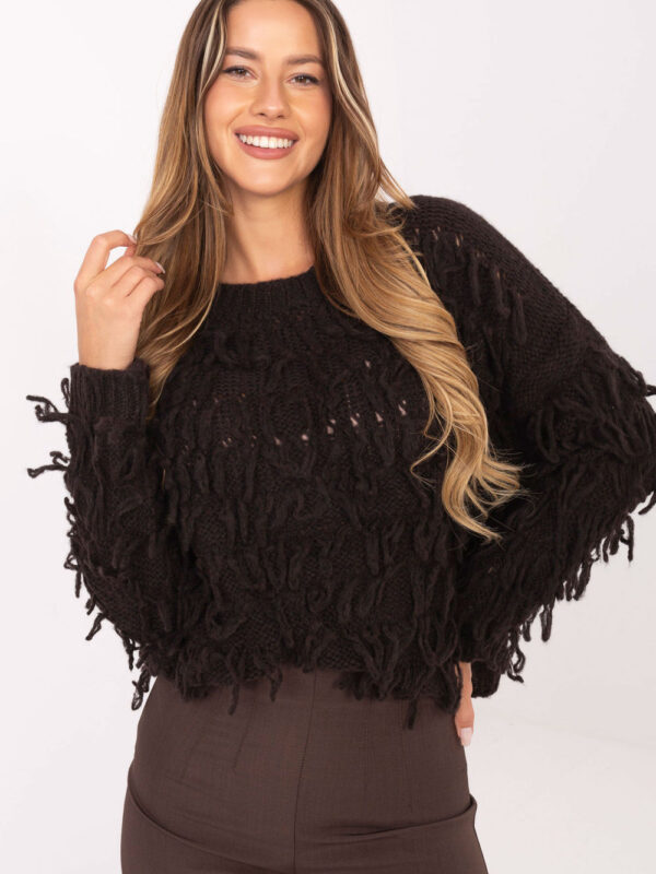 Sweter Damski Model MI-SW-2008.86 Dark Brown - Rue Paris