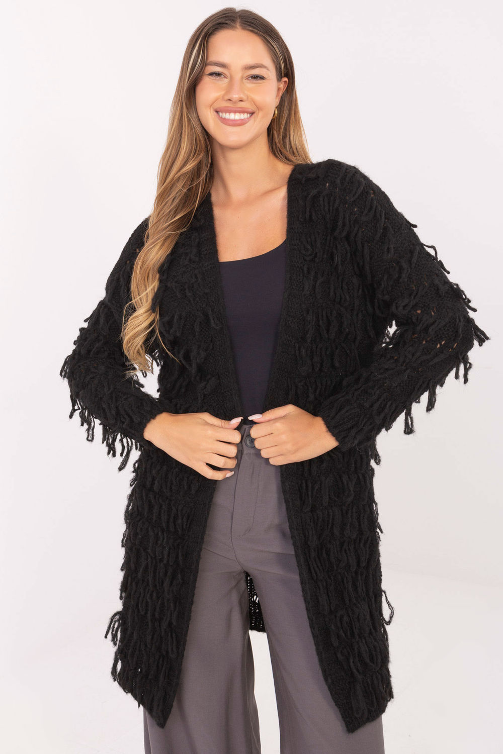 Sweter Kardigan Model MI-SW-0820.85 Black - Rue Paris