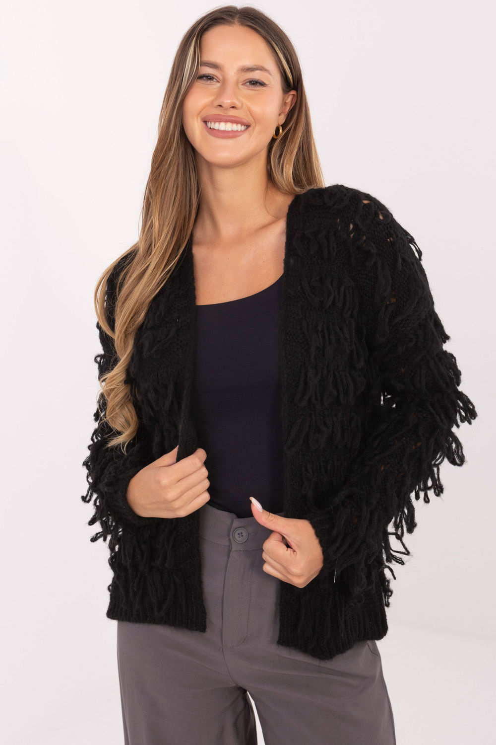 Sweter Kardigan Model MI-SW-1308.21 Black - Rue Paris