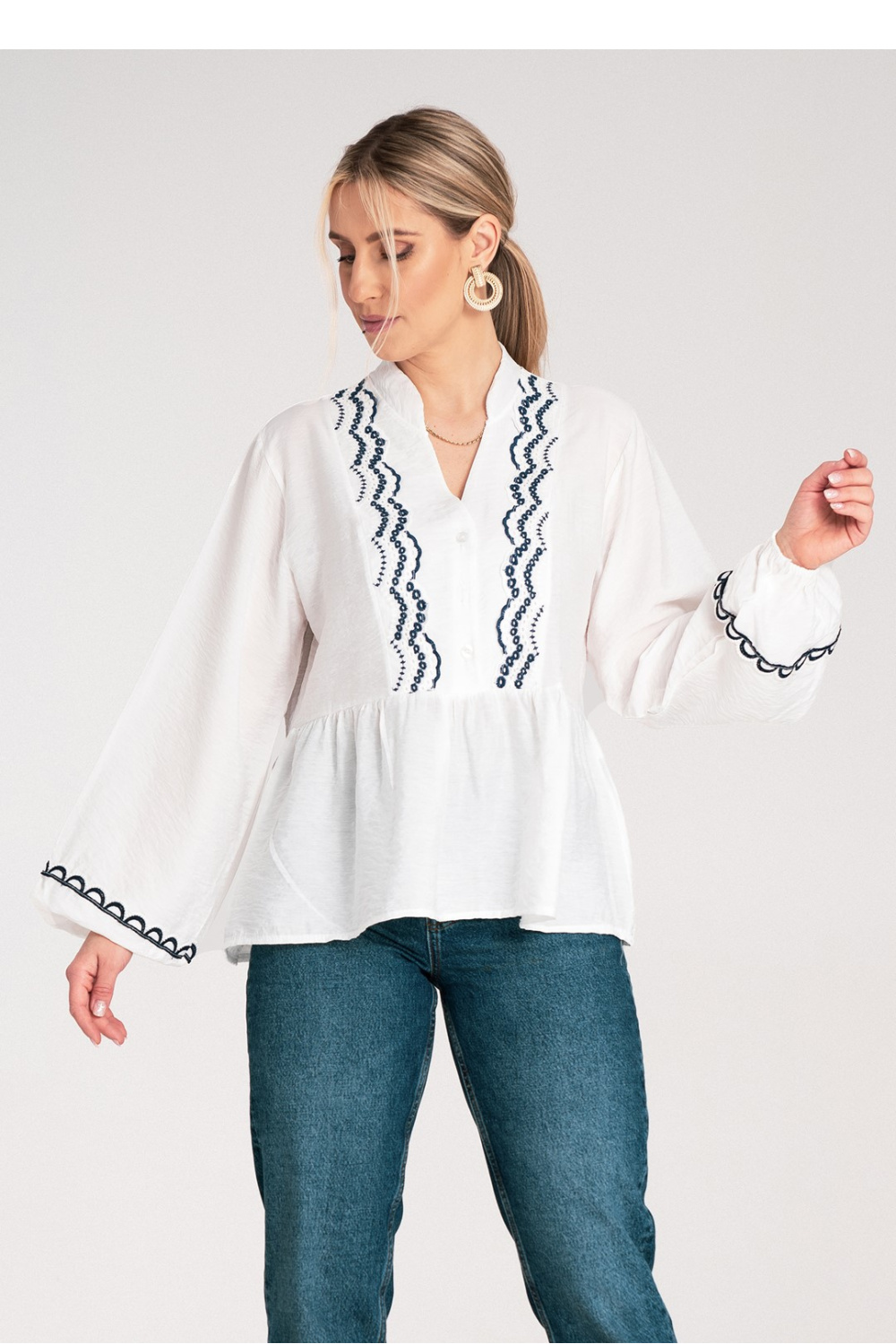 Bluzka Model M1192 White - Figl