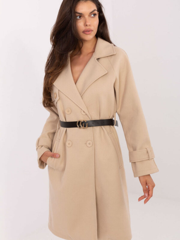 Płaszcz Damski Model IT-PL-FL5712.84 Beige - Rue Paris