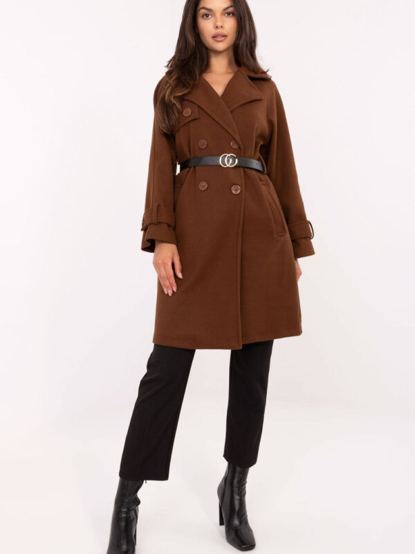 Płaszcz Damski Model IT-PL-FL5712.84 Brown - Rue Paris