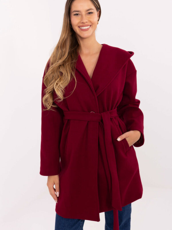 Płaszcz Damski Model IT-PL-A9587.00 Bordo - Rue Paris