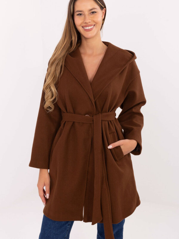 Płaszcz Damski Model IT-PL-A9587.00 Brown - Rue Paris