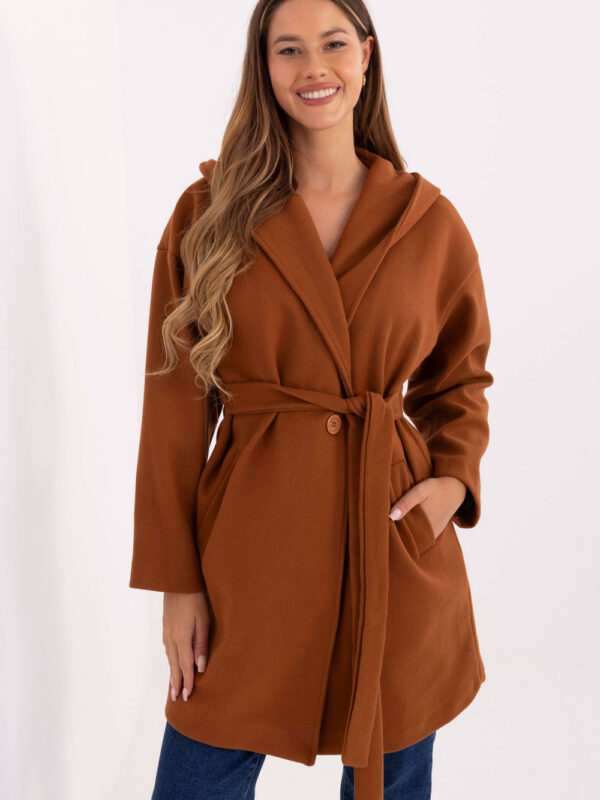 Płaszcz Damski Model IT-PL-A9587.00 Light Brown - Rue Paris