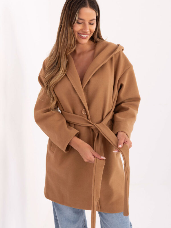 Płaszcz Damski Model IT-PL-A9587.00 Camel - Rue Paris
