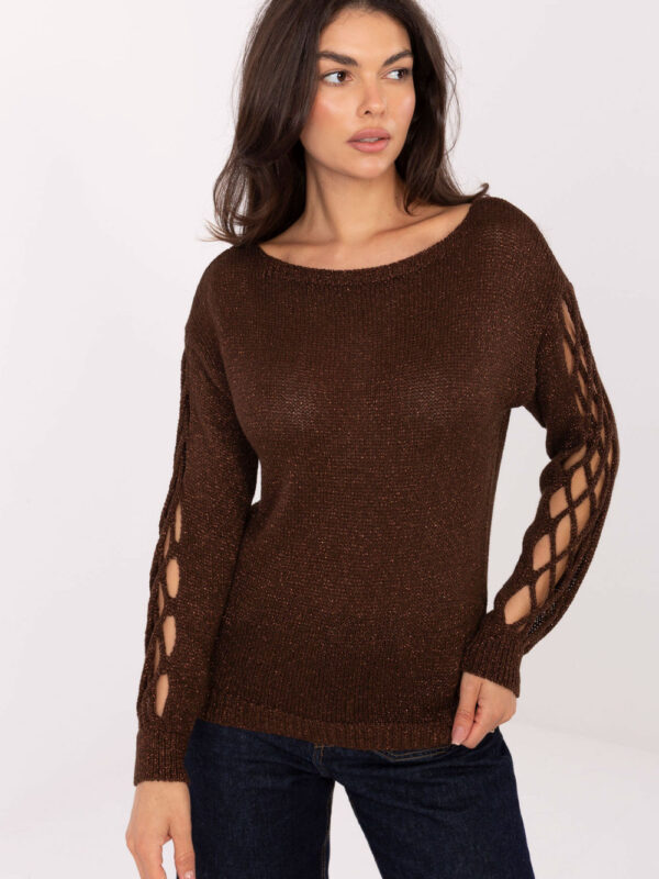 Sweter Damski Model MI-SW-1606.96 Dark Brown - Italy Moda
