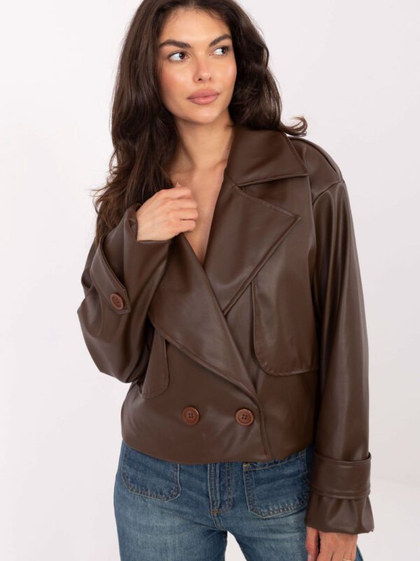 Płaszcz Damski Model IT-KR-FL9558.60 Brown - Rue Paris