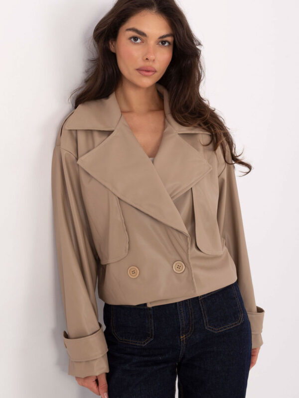 Płaszcz Damski Model IT-KR-FL9558.60 Beige - Rue Paris