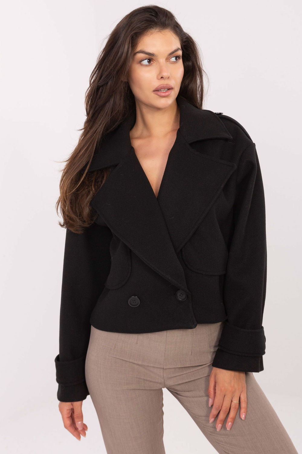 Płaszcz Damski Model IT-KR-A9558.62 Black - Rue Paris