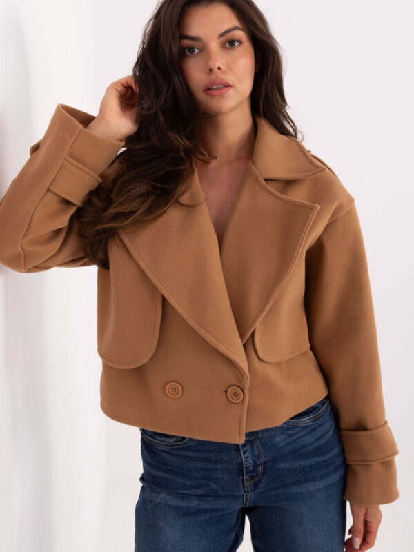 Płaszcz Damski Model IT-KR-A9558.62 Camel - Rue Paris