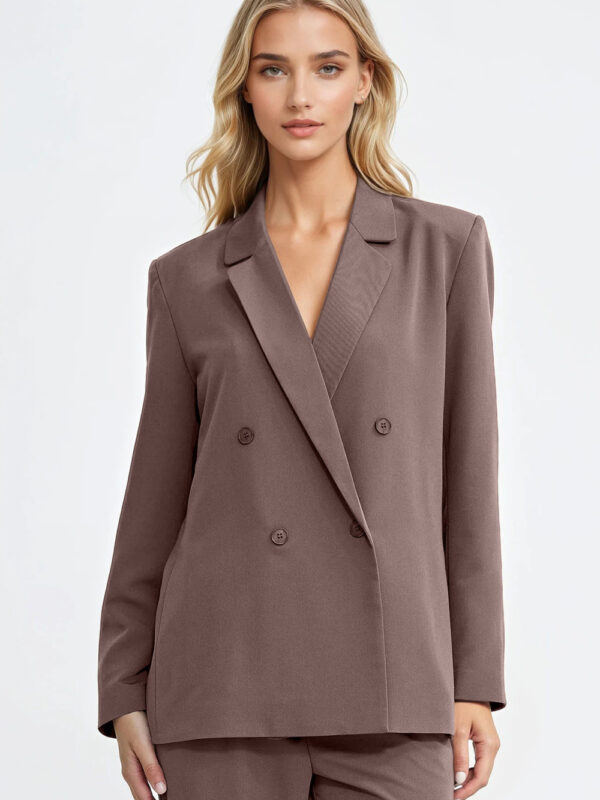 Marynarka oversize dwurzędowa Z88 Mocca - Nife